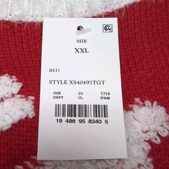 33 Degrees Ugly Christmas Sweater Womens Size XXL Red White Snowflakes NEW NWT - Picture 11 of 15